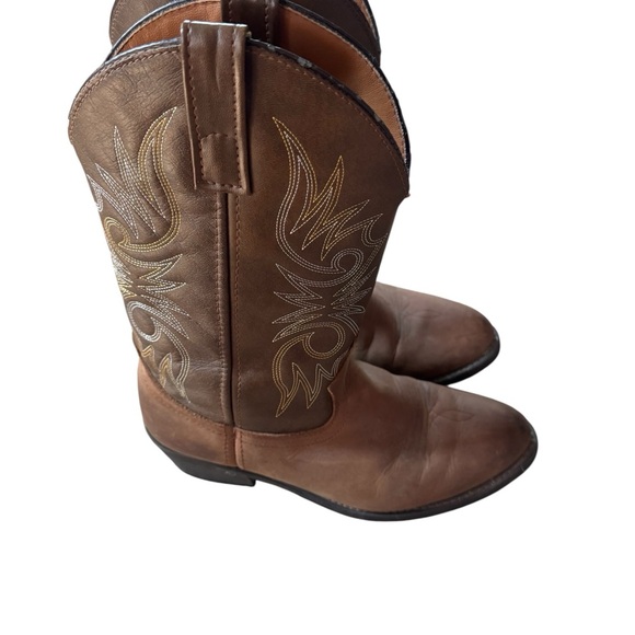 Laredo 4242 Lea Vamp Fox Brown Pull On Western Cowboy Boots Mens 7.5 EW Extra W - Picture 6 of 7